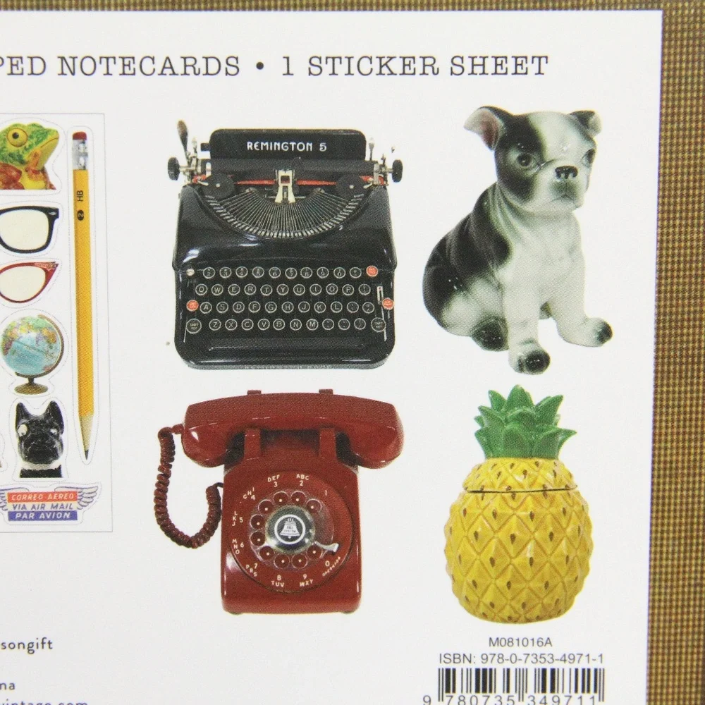 Galison Shaped Notecards Set NEW Dog Puppy Sticker Retro Vintage style gift